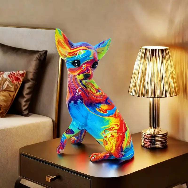 Lebendige Resin Chihuahua Tischlampe